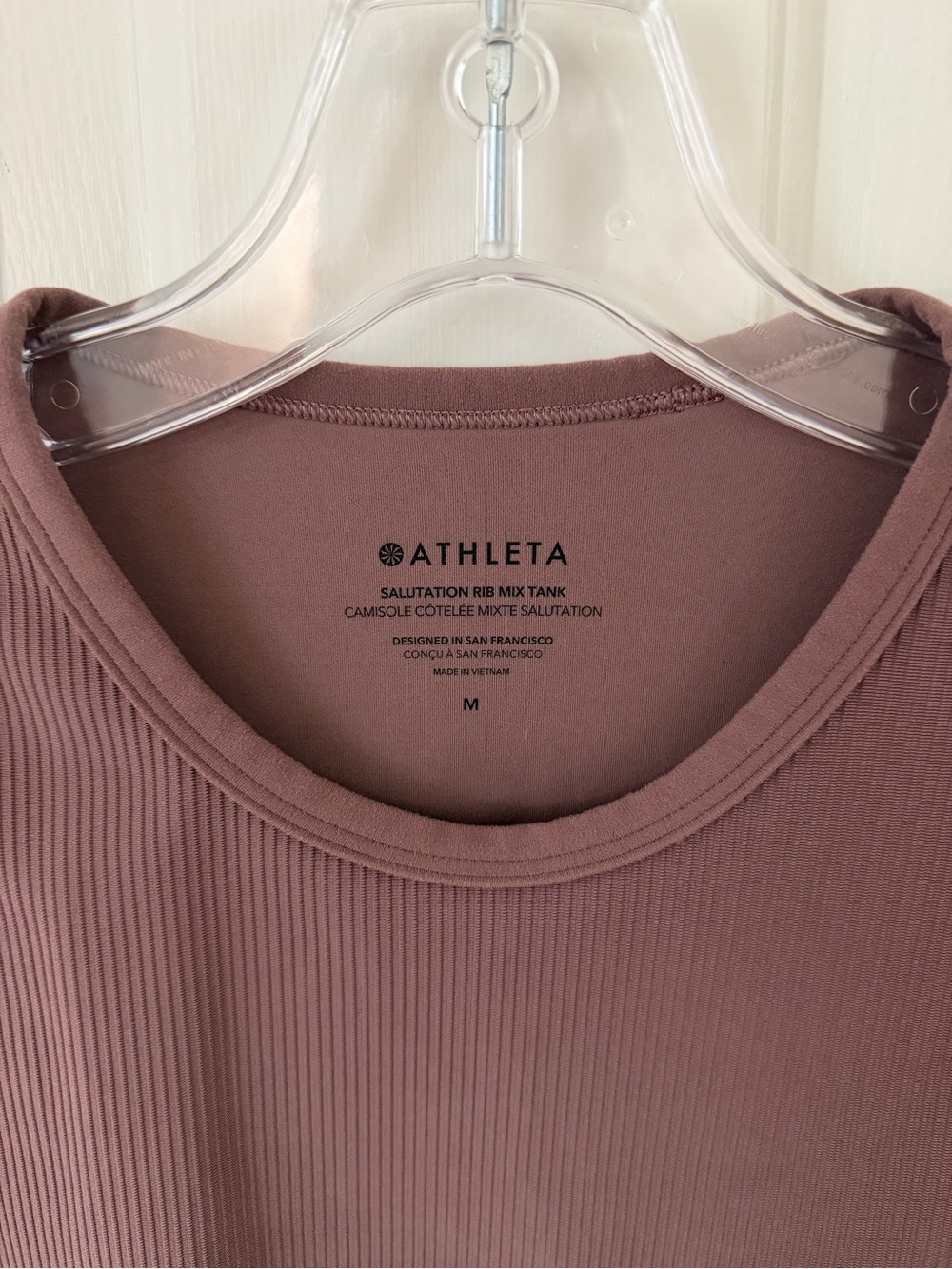 Athleta Salutation Rib Mix Ribbed Racerback Tank Smokey Rose - Picture 3 of 4